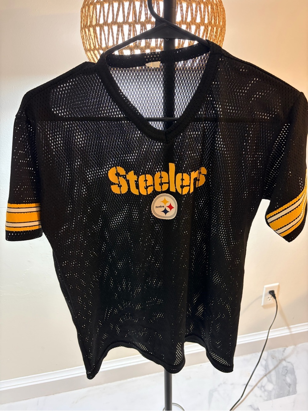 Steelers Black Mesh Jersey Top
